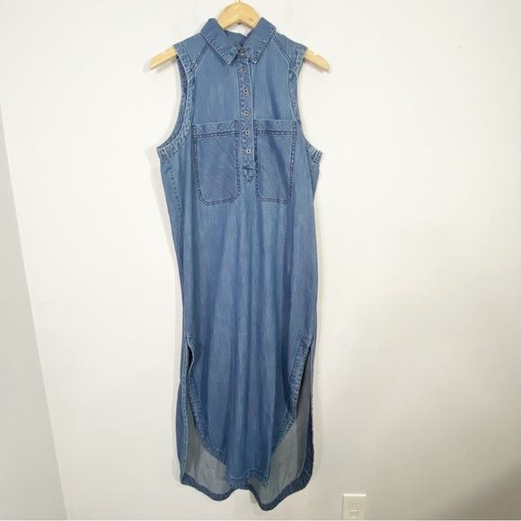 FREE PEOPLE Cecelia Chambray Tie Waist Maxi Dress - Picture 8 of 15